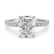 Load image into Gallery viewer, Lucce Verona Pave Radiant Natural Diamond 1.00ct H VS2 GIA 18K White Gold