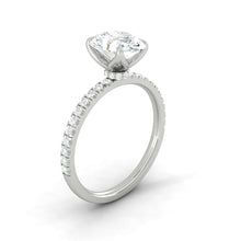 Load image into Gallery viewer, Lucce Lucia Halo Pave Oval Moissanite