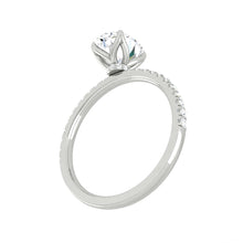Load image into Gallery viewer, Lucce Lucia Halo Pave Oval Moissanite