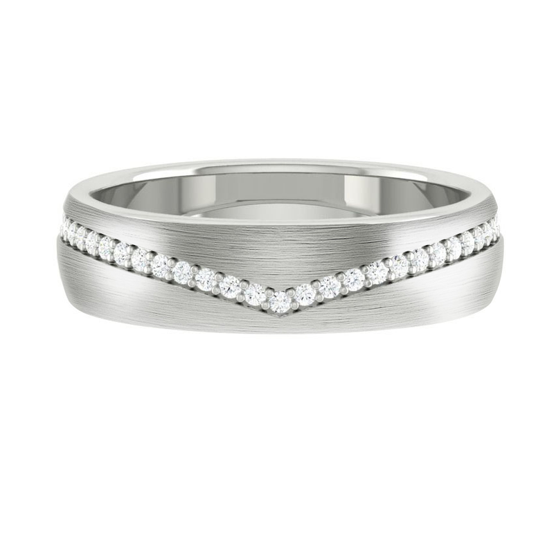 Lucce Caleb Luxe Brushed 4mm 14K White Gold