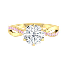 Load image into Gallery viewer, Moissanite Engagement Ring with Pink Diamond Band in the Philippines
