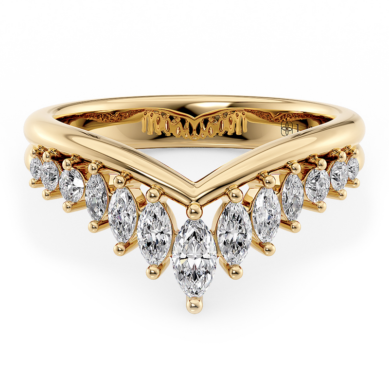 Lucce Constance Chevron 1.26CTW Lab Diamond 14K Yellow Gold