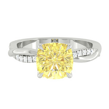Load image into Gallery viewer, Yellow Cushion Diamond Engagement Ring Wedding Rings Band Gold Jewelry Moissanite Manila Philippines