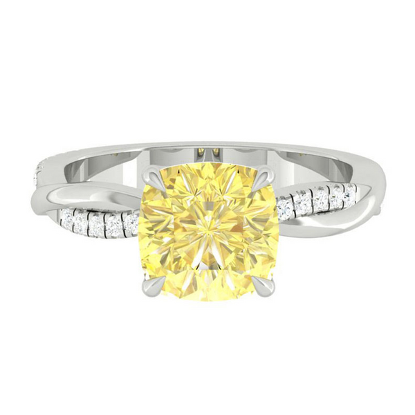 Lucce Fiore Cushion Sunburst Yellow Diamond