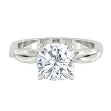 Load image into Gallery viewer, Cushion Lab Natural Diamond Engagement Ring with Twisting Gold Platinum band Philippines