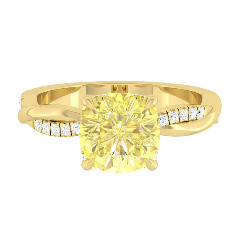 Yellow Cushion Diamond Engagement Ring Wedding Rings Band Gold Jewelry Moissanite Manila Philippines