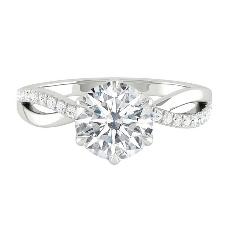 Round Lab Natural Diamond Engagement Ring with Infinity Gold Platinum band Philippines