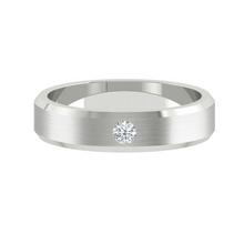Load image into Gallery viewer, Lucce Greco Luxe Brushed 4mm 0.06ctw Lab Diamond Platinum