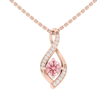 Load image into Gallery viewer, Lucce Fiore Infinity Necklace Rosé Pink Diamond