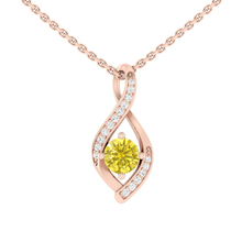 Load image into Gallery viewer, Lucce Fiore Infinity Necklace Sunburst Yellow Diamond