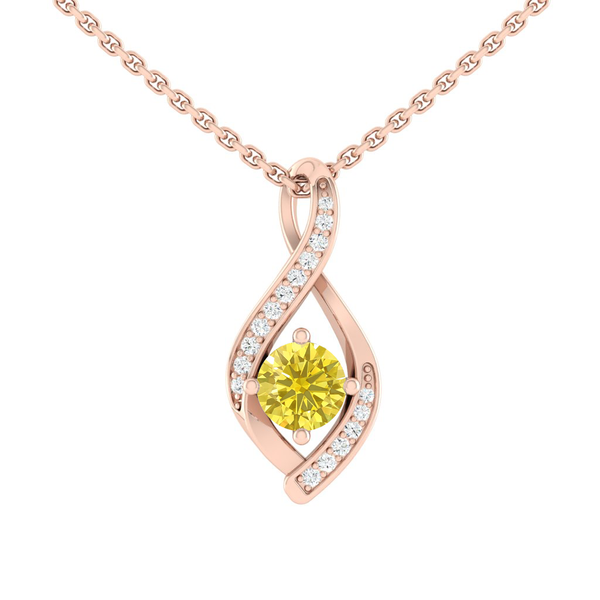 Lucce Fiore Infinity Necklace Sunburst Yellow Diamond