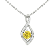 Load image into Gallery viewer, Lucce Fiore Infinity Necklace Sunburst Yellow Diamond