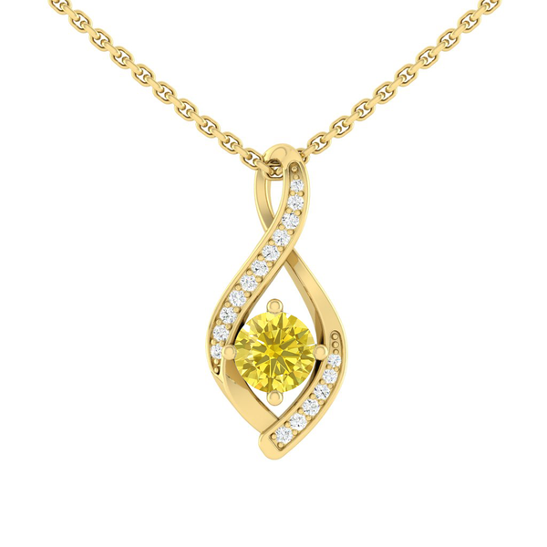 Lucce Fiore Infinity Necklace Sunburst Yellow Diamond
