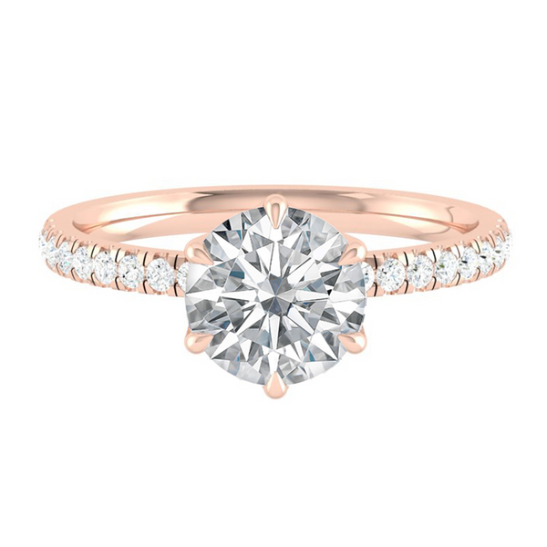 Lucce Lucia Pavé 6-Prong Round Diamond