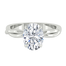 Load image into Gallery viewer, Oval Lab Natural Diamond Engagement Ring with Twisting Gold Platinum band Philippines