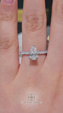 Load and play video in Gallery viewer, Lucce Lucia Halo Pavé Pear Lab Diamond 0.77ct E VVS2 Ex IGI 14K White Gold