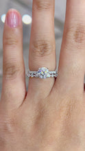 Load and play video in Gallery viewer, Lucia Halo Pave Round and Chiesa Moissanite White Gold Engagement and Wedding Ring Manila, Philippines