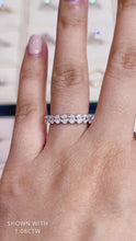 Load and play video in Gallery viewer, oval cut lab diamond eternity ring worn on hand