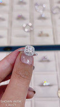 Load and play video in Gallery viewer, Montevalle Pavé Cushion 1.30ct SUPERNOVA Moissanite 14K White Gold
