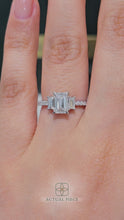 Load and play video in Gallery viewer, Lucce Rina Pave Emerald Lab Diamond 1.01ct D VVS2 Ex IGI 18K White Gold