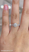 Load and play video in Gallery viewer, Lucia Halo Pave Round Moissanite White Gold Engagement Ring Manila, Philippines