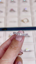 Load and play video in Gallery viewer, oval cut lab diamond eternity ring close up