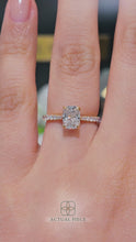 Load and play video in Gallery viewer, Cushion lab diamond engagement ring petal cathedral pave band jewelry wedding rings Manila philippines