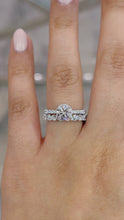 Load and play video in Gallery viewer, Round Diamond Engagement ring with Halo and Pave Gold or Platinum band and petals Manila Philippines