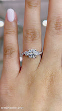 Load and play video in Gallery viewer, Trio Diamond Engagement Ring with Pave Twisting Gold Platinum band Philippines