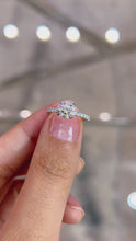 Load and play video in Gallery viewer, Lucia Halo Pave Round Moissanite White Gold Engagement Ring Manila, Philippines