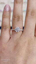 Load and play video in Gallery viewer, Best Lab Diamond Engagement with petal prongs and pave band
