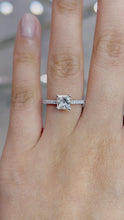 Load and play video in Gallery viewer, Firenze Pavé Princess 1.02ct D VVS2 Ex IGI 18K White Gold
