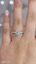 Load and play video in Gallery viewer, Lucia Halo Pave Round Moissanite Yellow Gold Engagement Ring Manila, Philippines