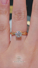 Load and play video in Gallery viewer, Lucce Fiore Solitaire Round Lab Diamond 1.02ct D VVS2 Id IGI 18K Yellow Gold