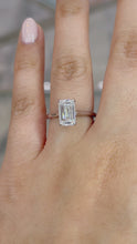 Load and play video in Gallery viewer, Emerald Diamond Engagement Ring with Cathedral Solitaire Gold Platinum band Philippines