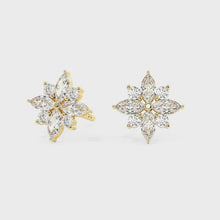 Load and play video in Gallery viewer, Lucce Constance Si Earrings 0.96CTW Lab Diamond 18K Yellow Gold