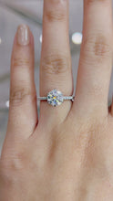 Load and play video in Gallery viewer, Azalea Pavé 1.60ct Forever ONE Moissanite 14K White Gold
