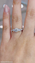 Load and play video in Gallery viewer, Trio Diamond Engagement Ring with Pave Twisting Gold Platinum band Philippines