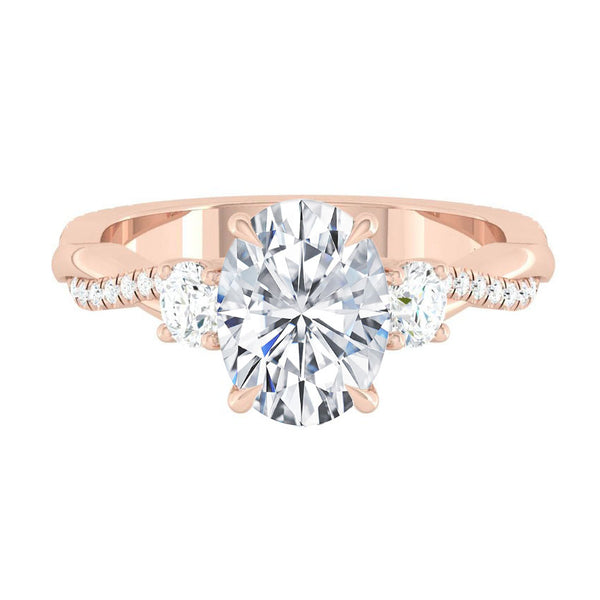 Lucce Fiore Trio Oval Moissanite