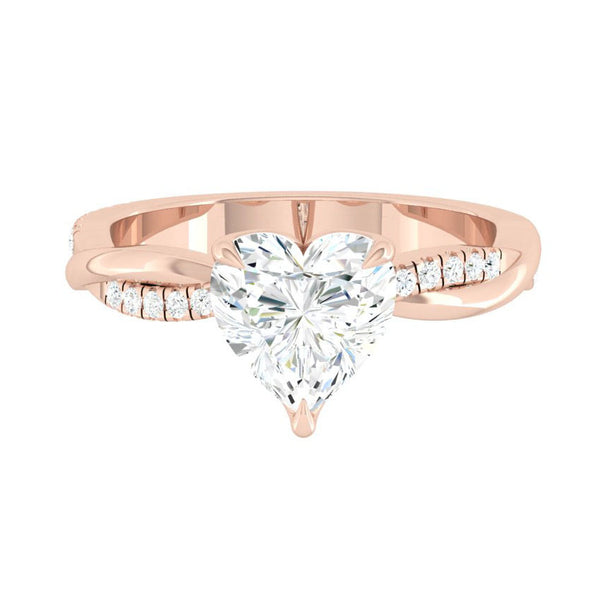 Lucce Fiore Heart Moissanite