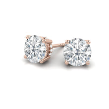 Load image into Gallery viewer, Round cut Diamond Earrings with Hidden Halo Philippines