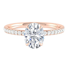 Load image into Gallery viewer, Lucce Lucia Halo Pave Oval Moissanite