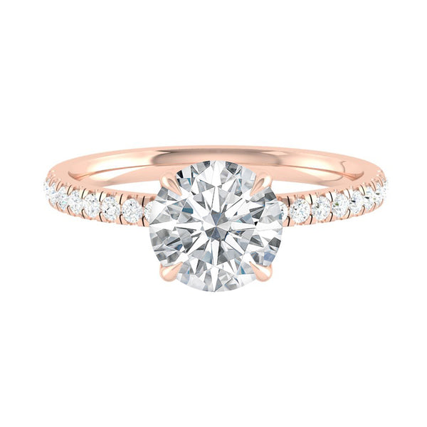 Lucce Lucia Pavé 4-Prong Round Moissanite