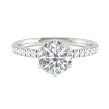 Load image into Gallery viewer, Lucce Lucia Pavé 6-Prong Lab Diamond Round 1.04ct D VVS2 Id IGI 18K White Gold