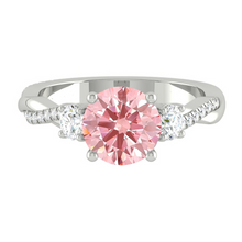 Load image into Gallery viewer, Fiore Trio Round Rosé Pink Diamond Platinum