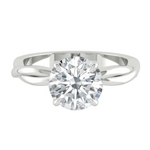 Load image into Gallery viewer, Round Lab Natural Diamond Engagement Ring with Twisting Gold Platinum band Philippines