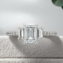Load image into Gallery viewer, Lucce Rina Pave Emerald Lab Diamond 1.01ct D VVS2 Ex IGI 18K White Gold