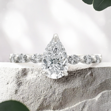 Load image into Gallery viewer, Lucce Paula Pear Lab Diamond 1.08ct D VVS2 Ex IGI 14K White Gold