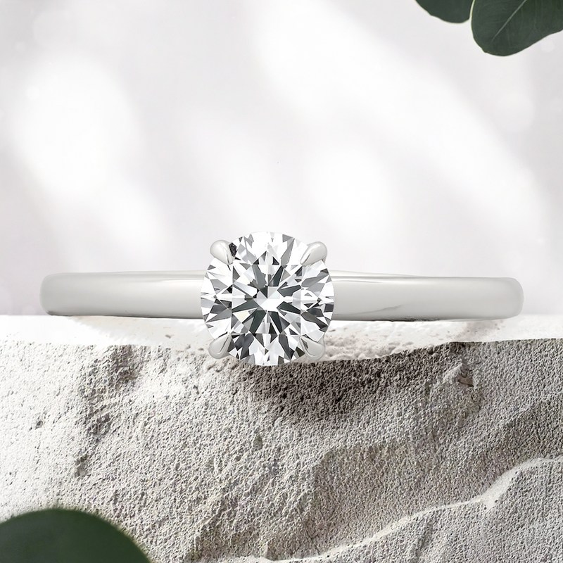 Lucce Lucia Halo Natural Diamond 0.61ct G VS2 Ex GIA 18K White Gold