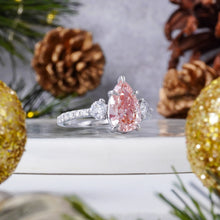 Load image into Gallery viewer, pink pear lab diamond ring